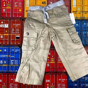 Infant Boys Cargo Khaki Drawstring Pants